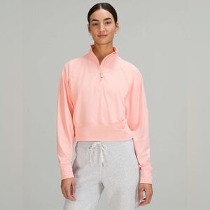 Lululemon Ready to Rulu Half-Zip Pullover, dew pink, size 10